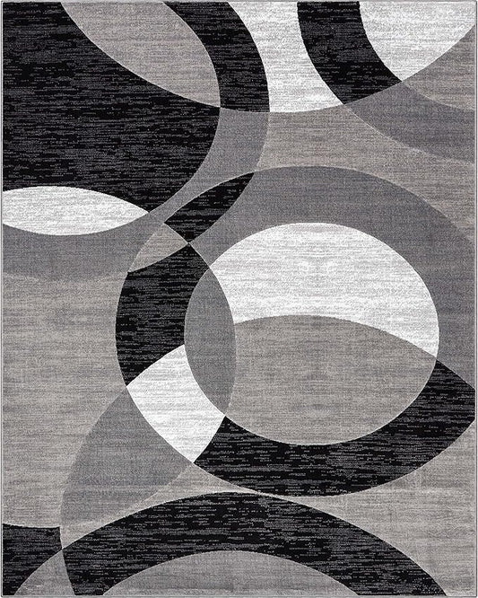 Well Woven Dulcet Bingo Grey Modern Geometric 7'10" x 9'10" Area Rug