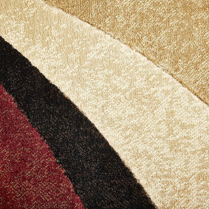 Home Dynamix Tribeca Slade Modern Area Rug, Abstract Brown/Red 7'10" Round, Round