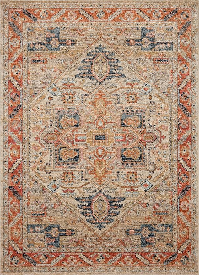 Loloi Jocelyn Collection JOC-01 Sand/Multi 6'-7" x 9'-7" .38" Thick Area Rug
