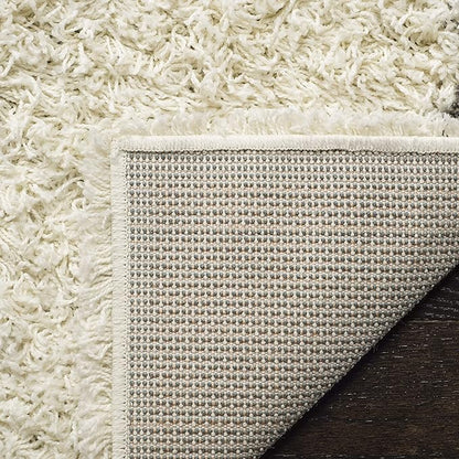 SAFAVIEH Dallas Shag Collection Accent Rug - 3' x 5', Ivory & Dark Grey, Trellis Design, Non-Shedding & Easy Care, 1.5-inch Thick Ideal for High Traffic Areas in Foyer, Living Room, Bedroom (SGD257H)