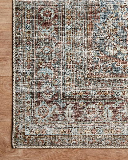 Loloi Chris Loves Julia Jules Collection JUL-05 Lagoon/Brick 2'-3'' x 3'-9'', .13" Pile Height, Accent Rug