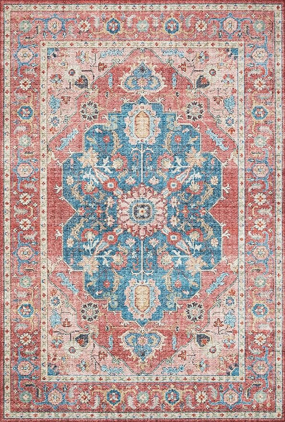 Loloi II Skye Collection SKY-05 Brick/Ocean 5'-0" x 7'-6" Area Rug