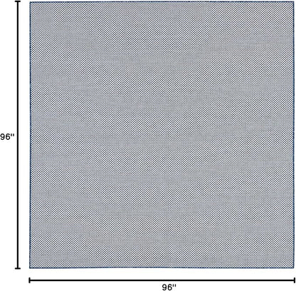 Nourison Home Courtyard Ivory Blue 8' x Square Area Rug - Easy Clean, Non Shedding, Bed Room, Living Room, Dining Room, Kitchen (8' x Square)