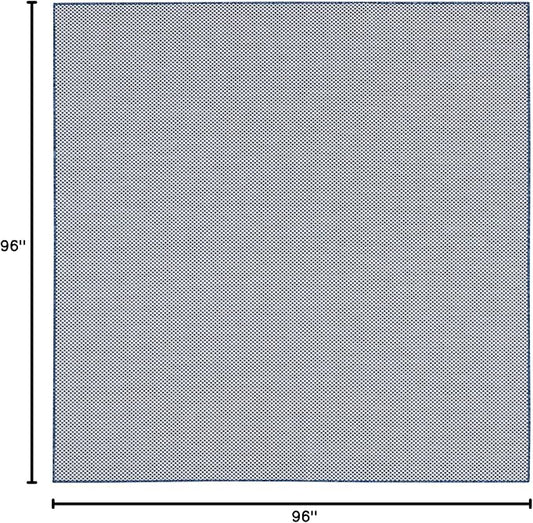 Nourison Home Courtyard Ivory Blue 8' x Square Area Rug - Easy Clean, Non Shedding, Bed Room, Living Room, Dining Room, Kitchen (8' x Square)