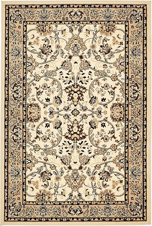 Unique Loom Sialk Hill Collection Area Rug - Washington (4' 1" x 6' 1" Rectangle Ivory/Black)