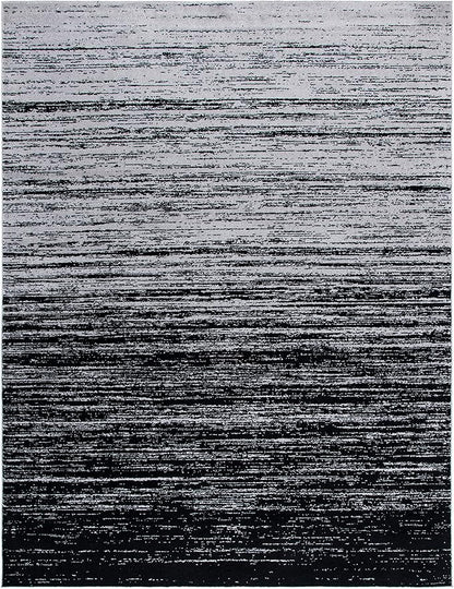 SAFAVIEH Area Rug 9x12 - Adirondack Collection - Large - Silver & Black, Modern Ombre Design, Non Shedding & Easy to Clean, Ideal for Living Room, Bedroom, Office, Dining Space (ADR113A)