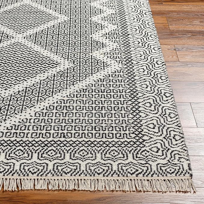 Mark&Day Wool Rugs, 4x6 Nishnabotny Cottage Dark Gray Area Rug, Grey Beige Carpet for Living Room, Bedroom or Kitchen (3'6" x 5'6")