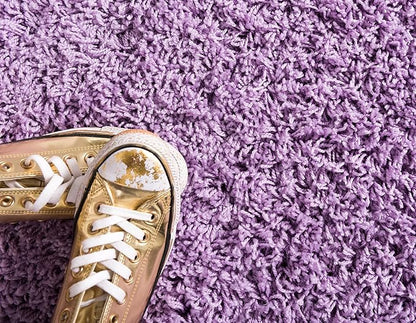 Unique Loom Solid Shag Collection Area Rug (2' 6" x 13' 1" Runner, Lilac)