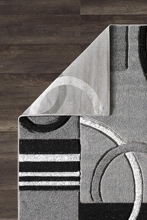 GLORY RUGS Area Rug Modern 8x10 Grey Soft Hand Carved Contemporary Floor Carpet Gray with Premium Fluffy Texture for Indoor Living Dining Room and Bedroom Area