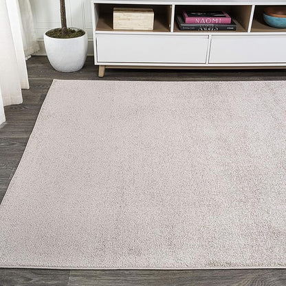 Eyely UES100G-3 Supersoft Haze Solid Low-Pile Indoor Area Rug Casual;Contemporary;Solid;Traditional, Bedroom, Kitchen, Living Room, Easy-Cleaning, Non-Shedding, 3 X 5, Beige