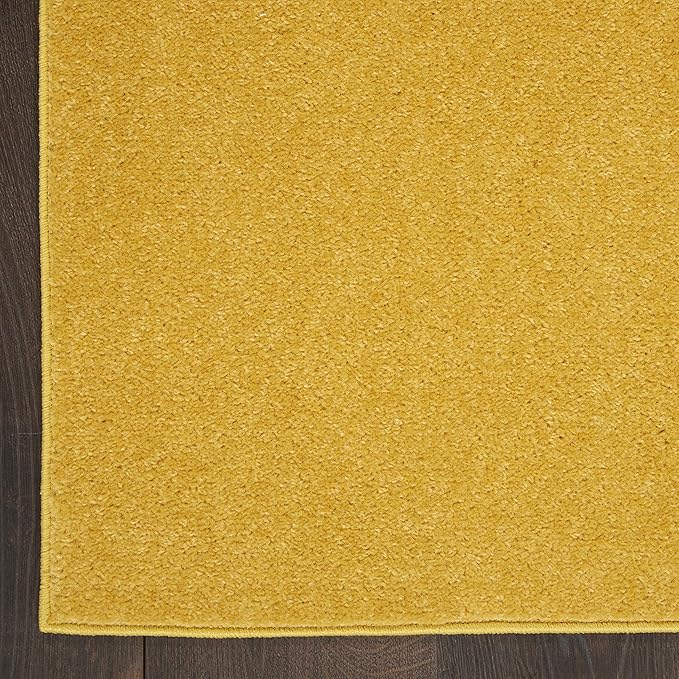Nourison Home Nourison Essentials Yellow 7' x Square Area Rug - Easy Clean, Non Shedding, Bed Room, Living Room, Dining Room, Kitchen (7' x Square)