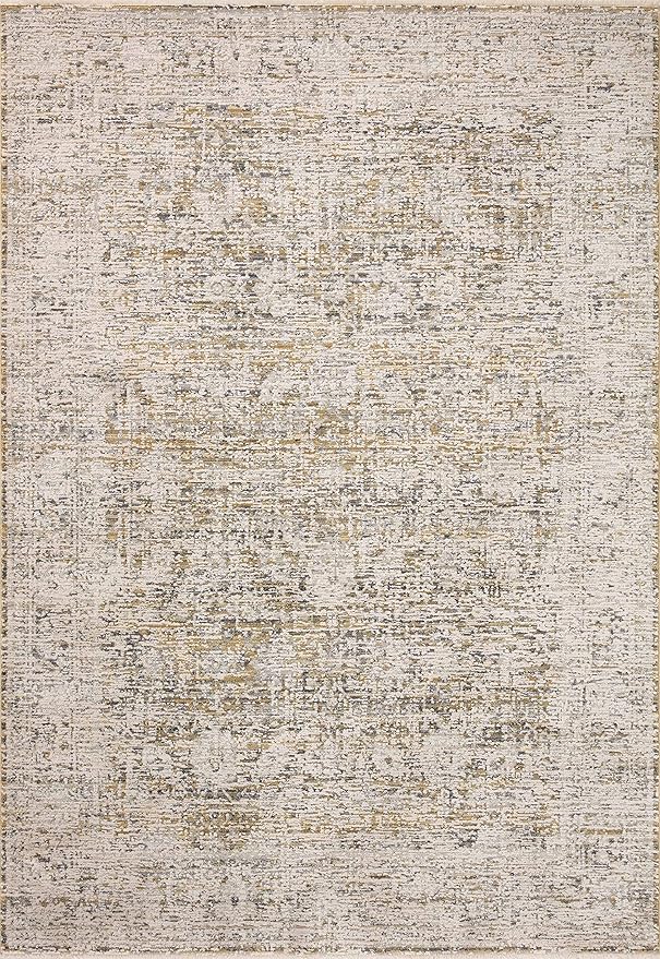 Loloi Amber Lewis Alie Collection ALE-05 Gold/Beige 7'-10'' x 7'-10'', .13'' Pile Height, Round Area Rug