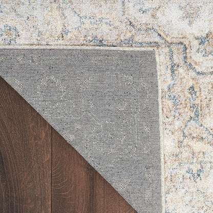 Nourison Home Astra Machine Washable Silver Grey 2' x 6' Area Rug - Easy Clean, Non Shedding, Bed Room, Living Room, Dining Room, Kitchen (6' Runner)