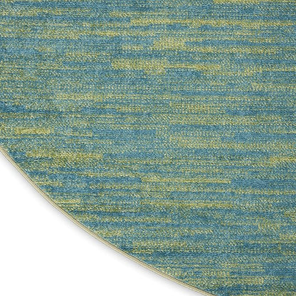 Nourison Home Nourison Essentials Blue Green 8' x Round Area Rug - Easy Clean, Non Shedding, Bed Room, Living Room, Dining Room, Kitchen (8' x Round)