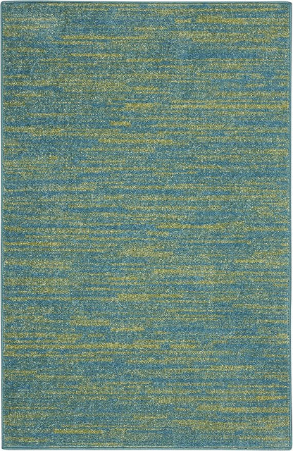 Nourison Home Nourison Essentials Blue Green 2' x 4' Area Rug - Easy Clean, Non Shedding, Bed Room, Living Room, Dining Room, Kitchen (2' x 4')