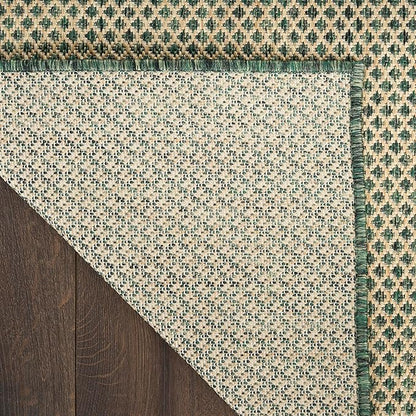 Nourison Home Courtyard 10' x 14' Green Fabric Area Rug