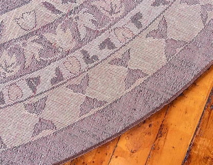 Unique Loom Taftan Collection Border Geometric Tribal Inspired Design Area Rug (8' 0 x 8' 0 Round, Brown/ Tan)