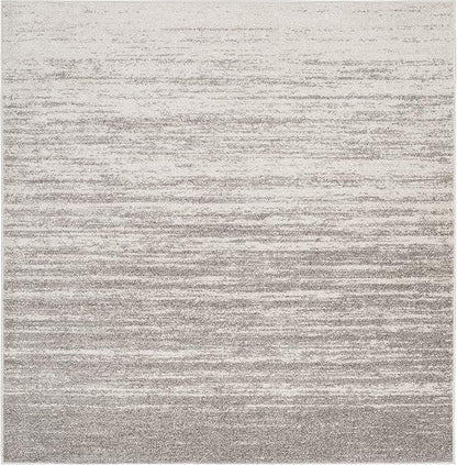 SAFAVIEH Adirondack Collection Area Rug - 4' Square, Light Grey & Grey, Modern Ombre Design, Non Shedding & Easy to Clean, Ideal for Living Room, Bedroom, Office, Dining Space (ADR113C)