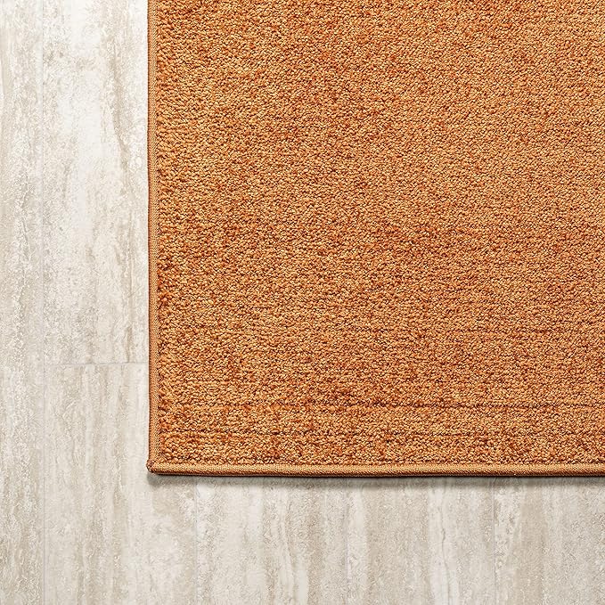 JONATHAN Y Haze Solid Low-Pile Orange Indoor Area Rug 9x12, Coastal,Bohemian,Minimalist,Classic, Easy-Cleaning for Living Room,Bedroom,Kitchen,Pet Friendly,Non-Shedding (SEU100M-9)