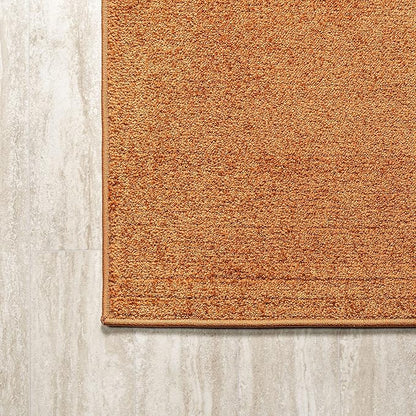 JONATHAN Y Haze Solid Low-Pile Orange Indoor Area Rug 4x6, Coastal,Bohemian,Minimalist,Classic, Easy-Cleaning for Living Room,Bedroom,Kitchen,Pet Friendly,Non-Shedding (SEU100M-4)