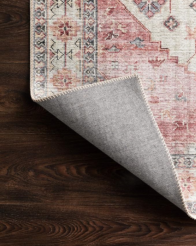 Loloi Skye Collection SKY-02 Ivory/Berry 2'-6" x 10'-0" Runner Rug