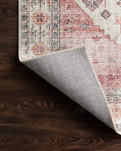 Loloi II Skye Collection SKY-02 Ivory/Berry 2'-3" x 3'-9" Accent Rug