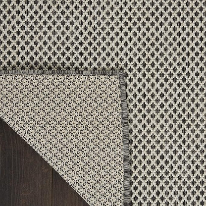 Nourison Home Courtyard Ivory Charcoal 9' x 12' Area Rug - Easy Clean, Non Shedding, Bed Room, Living Room, Dining Room, Kitchen (9' x 12')