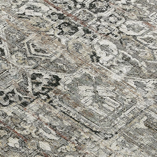 ReaLife Rugs Machine Washable Area Rug Runner - Living Room Bedroom Bathroom Kitchen Entryway Office - Padded Low Pile Stain Resistant Premium - Boho Farmhouse Vintage - Lyle - Brown 2'6" x 8'