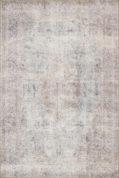 Loloi Loren Collection LQ-04 Silver/Slate 7'-6" x 9'-6" Area Rug