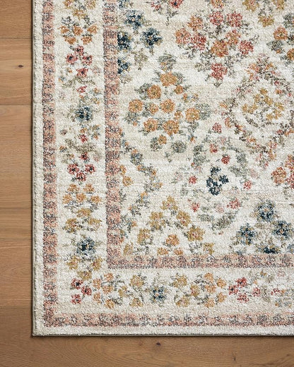 Loloi Rifle Paper Co. Laurel Collection LAU-04 Cream/Multi 2'-8" x 8' Runner Rug