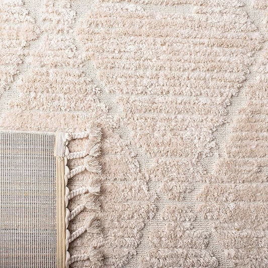 SAFAVIEH Marrakech Collection Runner Rug - 2'2" x 20' Runner, Beige, Moroccan Boho Tribal Tassel Design, Ideal for High Traffic Areas in Living Room, Bedroom, Dining (MRK517C-220)