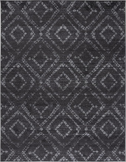 SAFAVIEH Adirondack Collection Area Rug - 10' x 14', Dark Grey & Grey, Modern Diamond Distressed Design, Non-Shedding & Easy Care, Ideal for High Traffic Areas in Living Room, Bedroom (ADR131F)