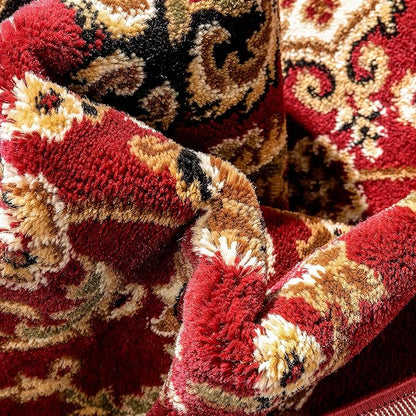 Well Woven Barclay Collection Medallion Kashan Red 8 ft Round Rug - for Living Room, Bedroom, and Dining Room