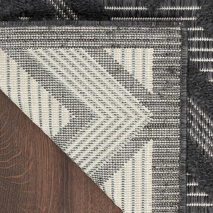 Nourison Home Versatile Charcoal Black 4' x 6' Area Rug - Easy Clean, Non Shedding, Bed Room, Living Room, Dining Room, Kitchen (4' x 6')