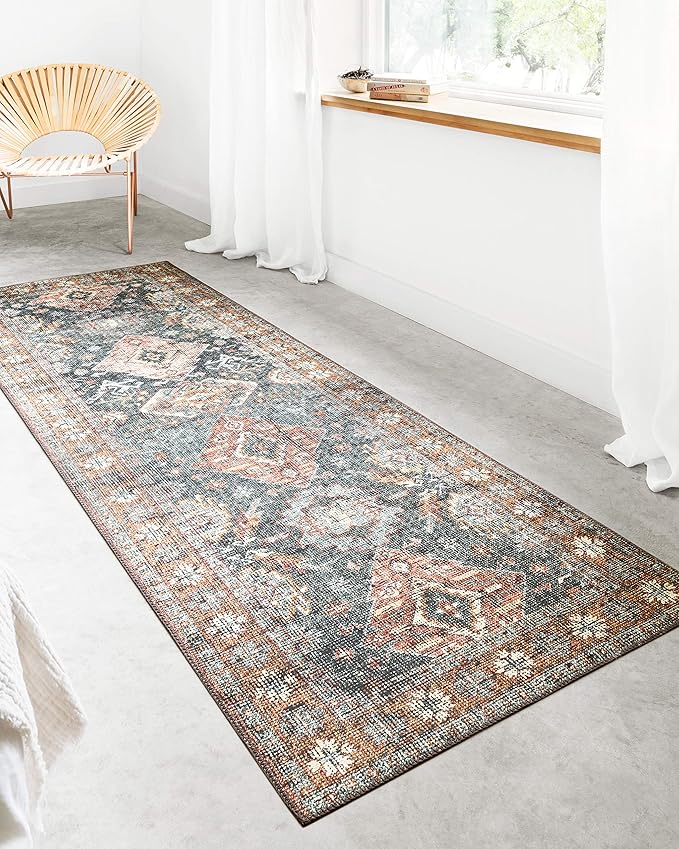 Loloi Skye Collection SKY-10 Sea/Rust 7' x 9' Oval Area Rug