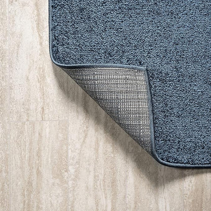 Eyely UES100C-15 Supersoft Haze Solid Low-Pile Indoor Area Rug, Coastal, Bohemian, Minimalist, Classic, Casual for Bedroom,Kitchen,Living Room,Non Shedding,Easy-Washing, Blue, 12 X 15