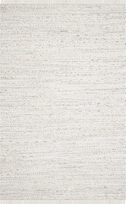 SAFAVIEH Rag Rug Collection Area Rug - 6' x 9', Ivory & Multi, Handmade Boho Stripe Cotton, Ideal for High Traffic Areas in Living Room, Bedroom (RAR121G)