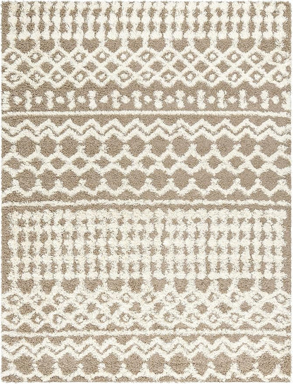 Livabliss Hapsburg Moroccan Shag Area Rug,7'10" x 10'3",Medium Brown