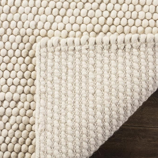 Safavieh Natura Collection Area Rug - 11' Square, Ivory, Handmade Wool Blend, Textured Design, Ideal for Living Room, Bedroom, Dining Space (NAT620A)