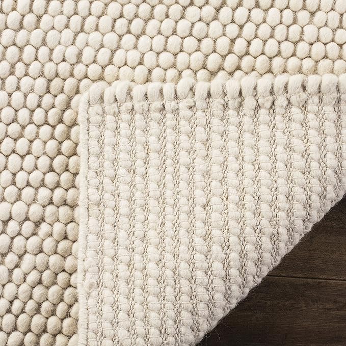 SAFAVIEH Natura Collection Runner Rug - 2' x 10', Ivory, Handmade Wool Blend, Textured Design, Ideal for Hallway, Bedroom, Foyer (NAT620A)