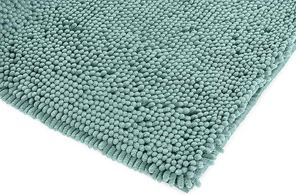 Amazon Basics Bathroom Rugs, Extra Soft Absorbent Shag Bath Rugs, Non-Slip, Quick Drying, Machine Washable, Plush Comfort for Bathroom Floor, Tub and Shower, 21" x 34", Seafoam Green