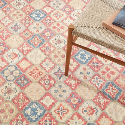 Dash & Albert Pali Multi Machine Washable Rug, 7.5 X 9.5 Feet, Multicolored/Oranges Geometric Pattern