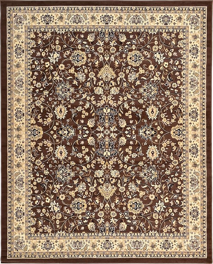 Unique Loom Sialk Hill Collection Area Rug - Washington (7' 10" x 10' Rectangle Brown/Black)