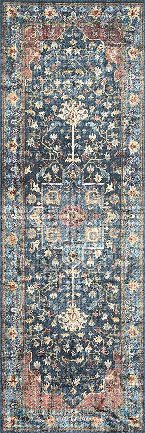 Loloi Skye Collection SKY-08 Denim/Brick 6'-0" x 6'-0" Round Area Rug