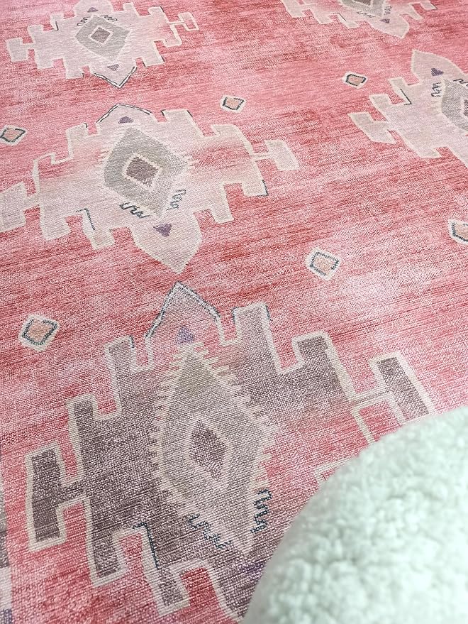 Fame Rugs Turkish Rug. Washable Vintage Oriental Antique Inspired Traditional Doormat Small Modern Area Rugs Luxury Entryway Entry Bedroom Bathroom Kitchen (379PP, 2'5 x 5')