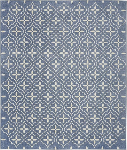Nourison Home Nourison Essentials Blue Ivory 8' x 10' Area Rug - Easy Clean, Non Shedding, Bed Room, Living Room, Dining Room, Kitchen (8' x 10')
