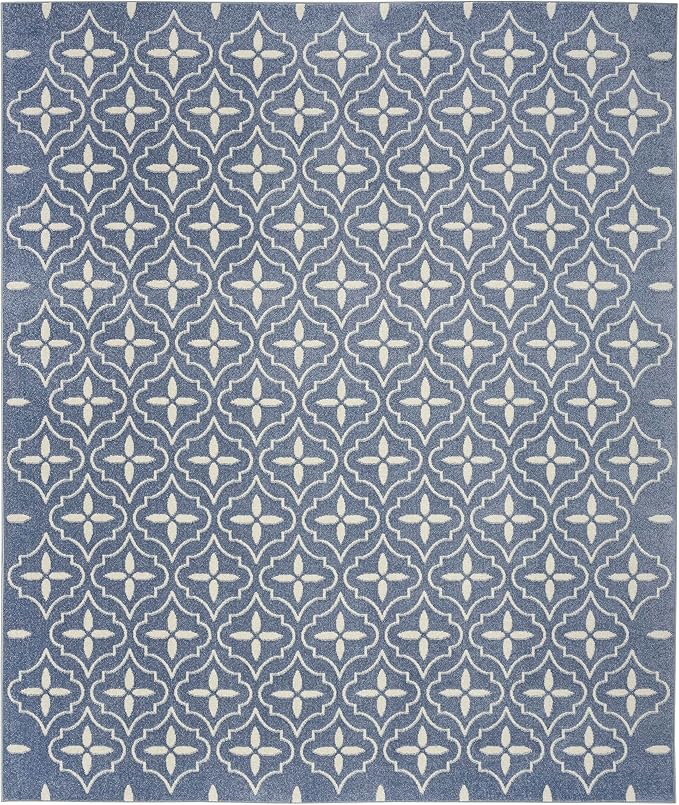 Nourison Home Nourison Essentials Blue Ivory 6' x 9' Area Rug - Easy Clean, Non Shedding, Bed Room, Living Room, Dining Room, Kitchen (6' x 9')