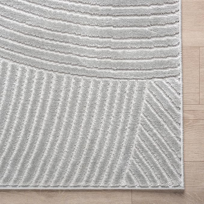 Abani Grey Area Rug for Living Room, Bedroom - Zen Reiki Pattern- 5 x 8 -Durable & Easy to Clean