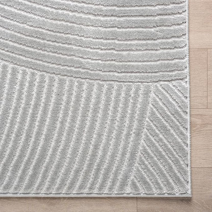 Abani Grey Area Rug for Living Room, Bedroom - Zen Reiki Pattern- 8' x 10' -Durable & Easy to Clean