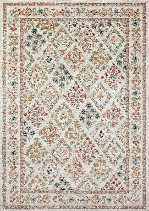 Loloi Rifle Paper Co. Laurel Collection LAU-04 Cream/Multi 2'-8" x 8' Runner Rug
